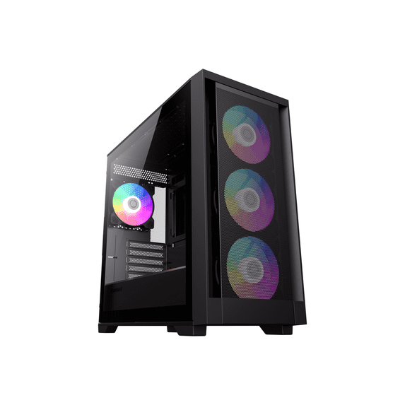 GameMax Defender MB Micro-ATX Computer Case with ARGB Fans, Black