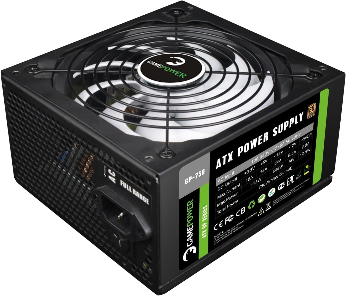 GamePower Gp-750 PC Power Supply Unit: 750W, 80 Plus Bronze Certified ...
