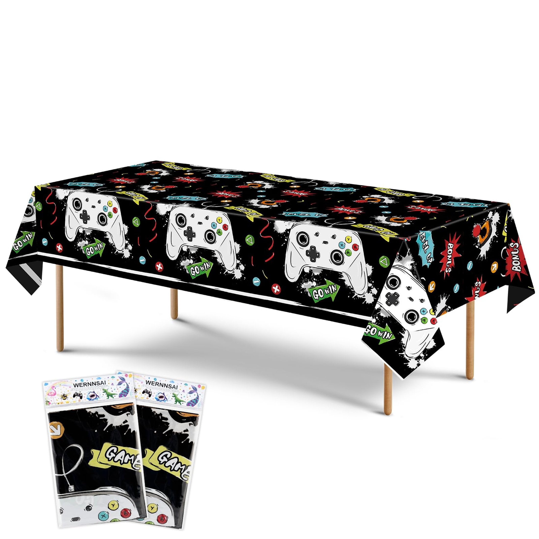 GameQuest Watercolor Party Tablecloth - 2 Pack 54'' x 108'' Disposable ...