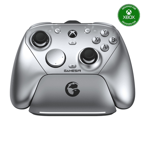 GameSir G7 Pro Tri-Mode Wireless Wired Controller for Xbox, PC, Android, Esports Gamepad with TMR Anti-Drift Sticks, Hall Effect Triggers, 4 Rumble Motors, Swappable Faceplate, Metallic Silver