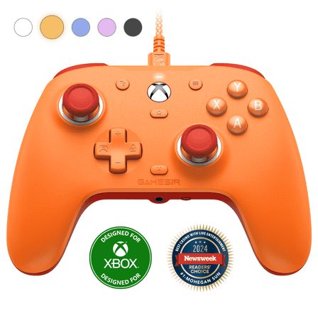 GameSir G7 SE Wired Controller for Xbox Series X|S, Xbox One & Windows 10/11, Plug and Play Gaming Gamepad with Hall Effect Joysticks/Hall Trigger, 3.5mm Audio Jack - Orange