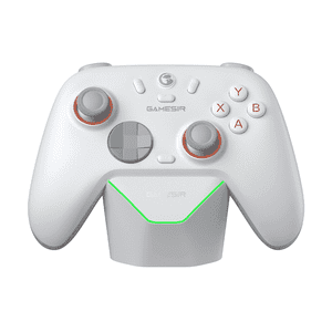 Control Inalámbrico GameSir Nova 2 Lite para PC con Joysticks y Gatillos Hall Effect, Frecuencia de Sondeo 2.4G y Cable 1000Hz, Botones Reasignables - Compatible con PC/Switch/Steam/Android (Blanco Luminoso)