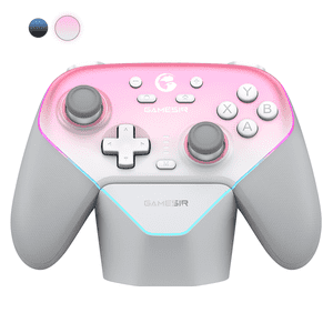 Control Inalámbrico Multifuncional GameSir Super Nova para PC/Switch/iOS/Android con Base de Carga Inteligente de Inicio-Parada Automático (Versión Rosa Batido)