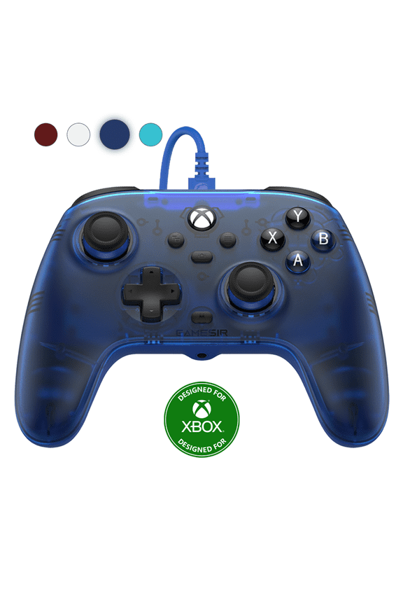 T7 Wired Controller with Anti-drift Sticks, Magnetic Sensors for Xbox Series X|S, Xbox One & PC -Blue