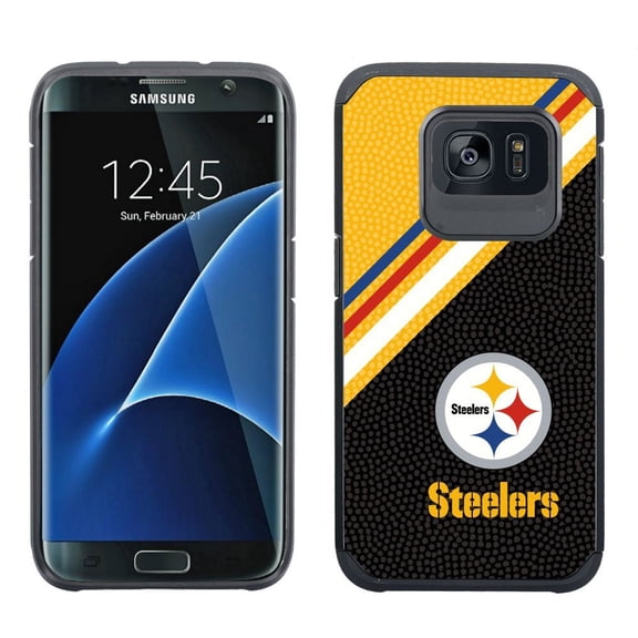 GameWear TeamColor Pebble Grain Feel Case with Diagonal Line Design for S7 Edge - NFL Pittsburgh Steelers