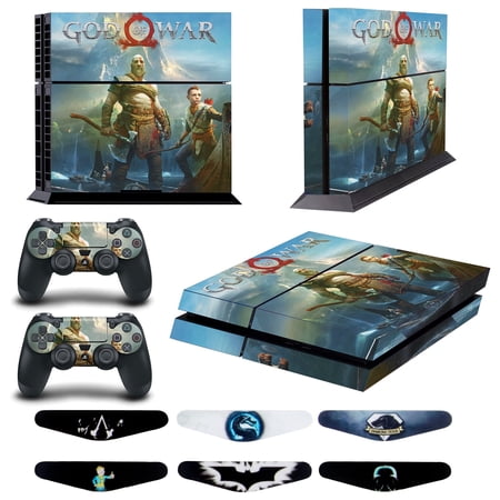 GameXcel Vinyl Decal Protective Cover Wrap Sticker vinilo Calcomanía for Sony PS4 Console and Wireless Controller(God of War 4)
