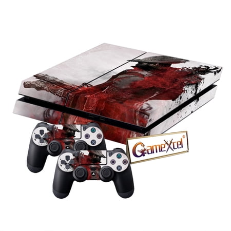 GameXcel Vinyl Decal Protective Skin Cover Sticker vinilo Calcomanía for Sony PS4 Console and 2 Dualshock Controllers -BloodBorne