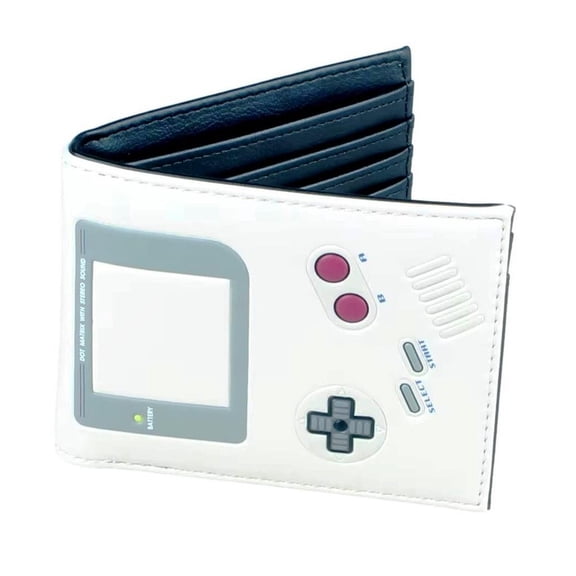 Gameboy Console Style White Background Bi-Fold Wallet