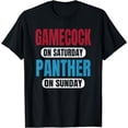 thumbnail image 1 of Gamecock On Saturday Panther On Sunday Sports Fans Vintage T-Shirt, 1 of 3