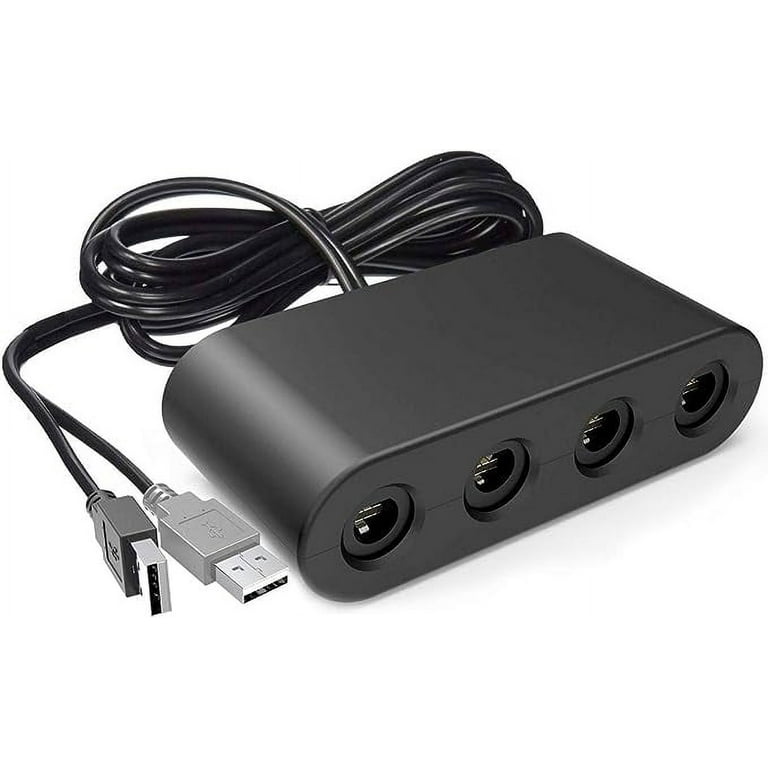 Gamecube Adapter for Nintendo Switch Gamecube Controller Adapter and Wii U and PC Super Smash Bros Gamecube Controller Adapter. Support Turbo and VIB