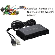 Gamecube Controller Adapter. Super Smash Bros Switch Gamecube Adapter for WII U & PC. Support Turbo and Vibration Features. No Driver and No Lag-Gamecube Adapter