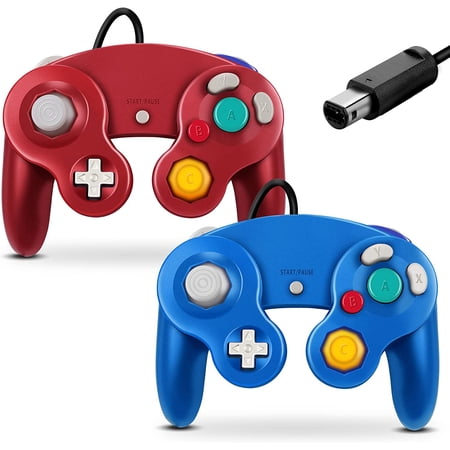 Gamecube Controller, Classic Wired Controller for Wii Nintendo Gamecube (Blue & Red-2Pack)