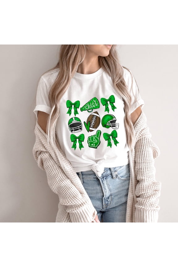 Gameday Football Mom Shirt: Coquette Bow Tee, Full Size S-5XL