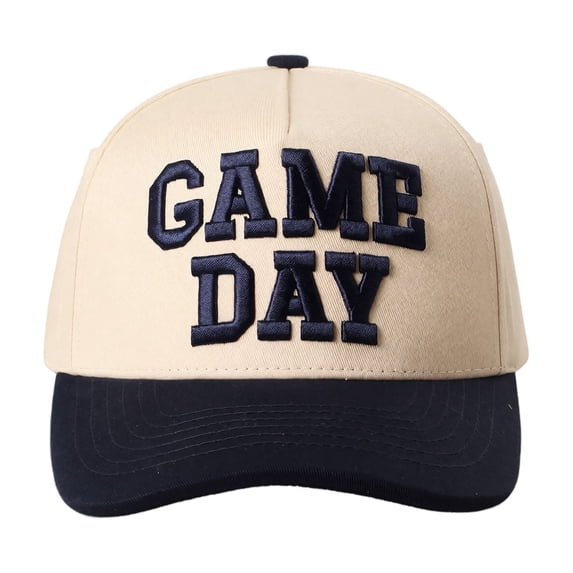Gameday Hat Vintage Embroidered Football Season Hat Sports Fan Baseball Cap,Black
