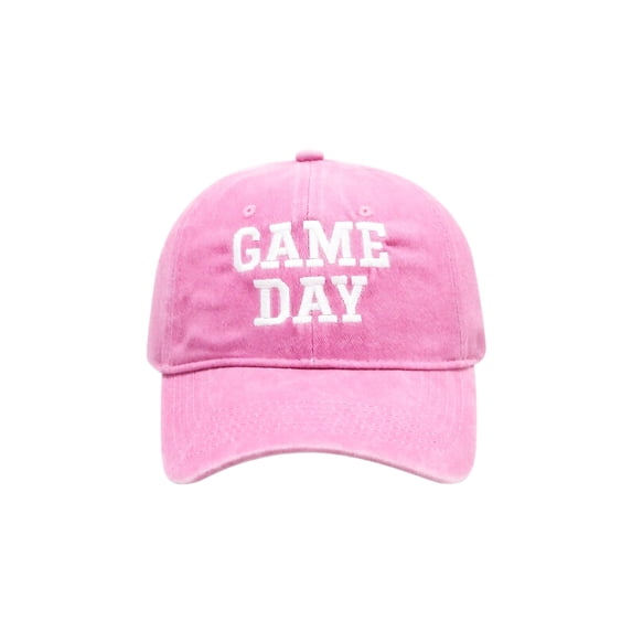 Gameday Hat Vintage Embroidered Football Season Hat Sports Fan Baseball Cap,Pink