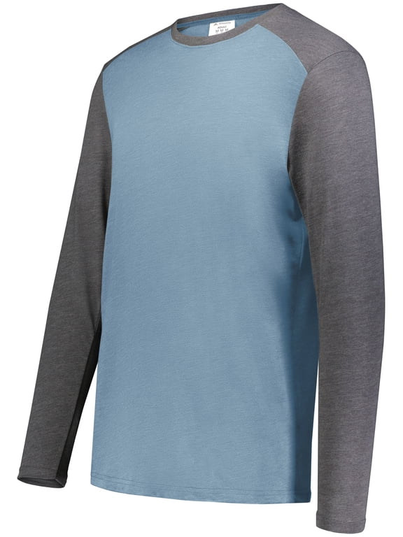 Augusta Sportswear 6881.38V.2XL Gameday Vintage Long Sleeve T-Shirt, Storm Heather & Carbon Heather - 2XL