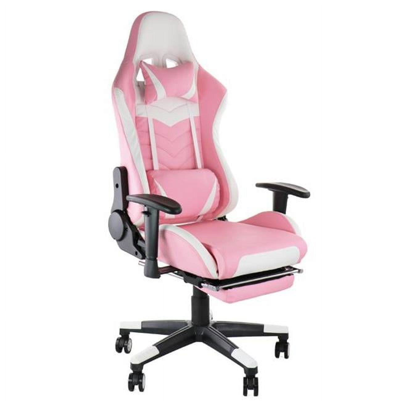 Gamefitz High Back Lumbar Support Swivel Gaming Chair Pink and