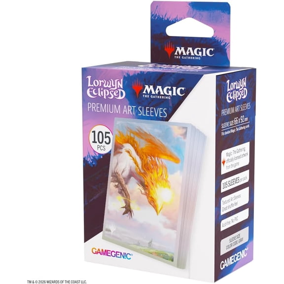 Gamegenic Magic: The Gathering Lorwyn Eclipsed Premium Art Sleeves - Eirdu, Carrier of Dawn Design, 105 Textured Matte Sleeves, Smooth Shuffle & Card Protection, Full-Color, Acid-Free, PVC-Free
