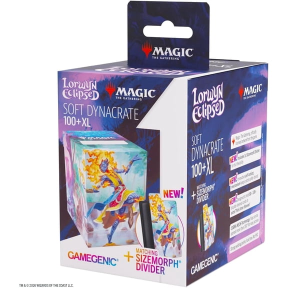 Gamegenic Magic: The Gathering Lorwyn Eclipsed SOFT DYNACRATE 100+ XL - Ashling, Rekindled/Ashling, Rimebound Design, Flexible Sizemorph Divider for 80100+ Double-Sleeved Cards, Self-Lock Mechanism