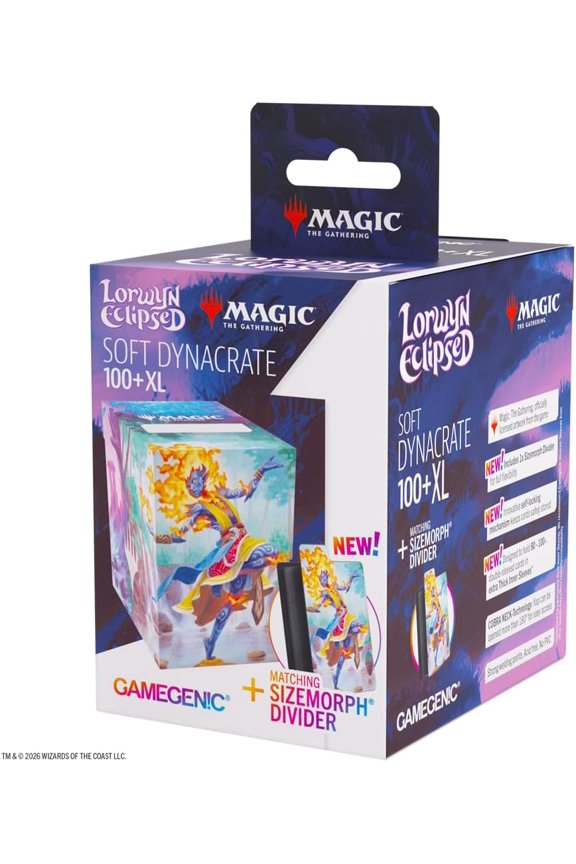 Magic: The Gathering Lorwyn Eclipsed SOFT DYNACRATE 100+ XL - Ashling, Rekindled/Ashling, Rimebound Design, Flexible Sizemorph Divider for 80100+ Double-Sleeved Cards, Self-Lock Mechanism