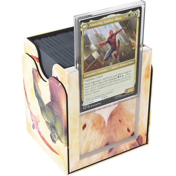 Gamegenic Magic: The Gathering Marvel Super Heroes Squire Plus 100+ XL Deck Box - Portal Design, Premium Convertible Card Storage with Slide Card Case for Commander Decks