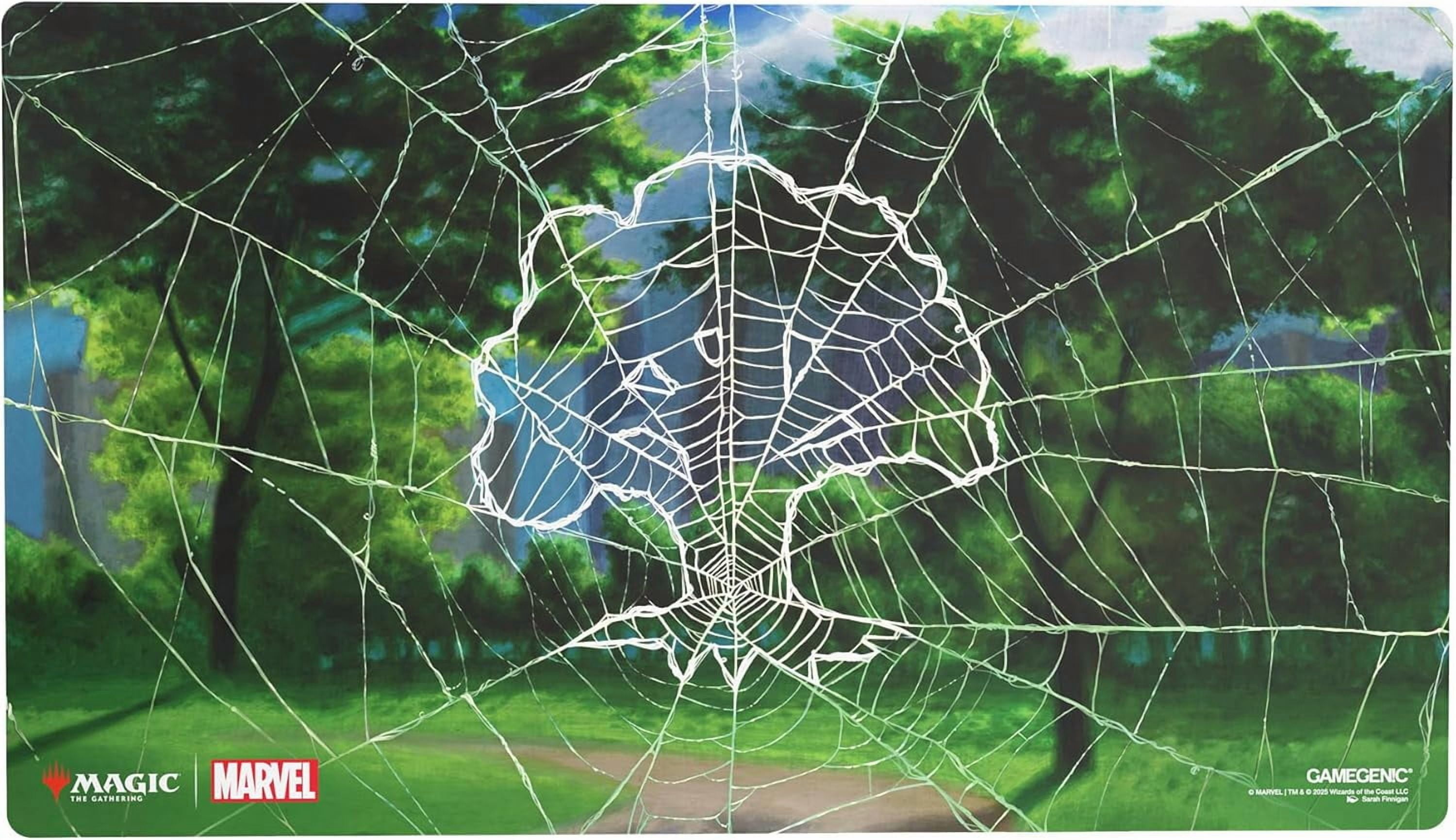 Gamegenic Magic: The Gathering Marvel's Spider-Man Forest Shiny PLAYMAT - Premium 61x35cm Game Mat with Shiny Surface, Cushioning, Anti-Slip Back & Flat Stitching, Official MTG Accessory