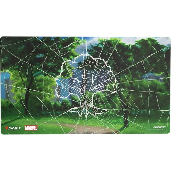 Gamegenic Magic: The Gathering Marvel's Spider-Man Forest Shiny PLAYMAT - Premium 61x35cm Game Mat with Shiny Surface, Cushioning, Anti-Slip Back & Flat Stitching, Official MTG Accessory