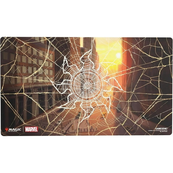 Gamegenic Magic: The Gathering Marvel's Spider-Man Plains Shiny PLAYMAT - Premium 61x35cm Game Mat with Shiny Surface, Cushioning, Anti-Slip Back & Flat Stitching, Official MTG Accessory