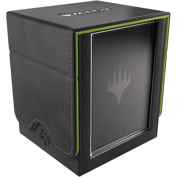 Gamegenic Magic: The Gathering Secrets of Strixhaven Squire Plus 100+ XL Black/Green - Premium Convertible Deck Box, Slide Card Case, UV Protection & Armorfyber Finish, Holds 100 Double-Sleeved Cards