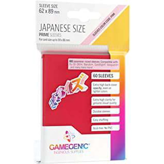 Gamegenic Prime Red Card Sleeves (60 Count)