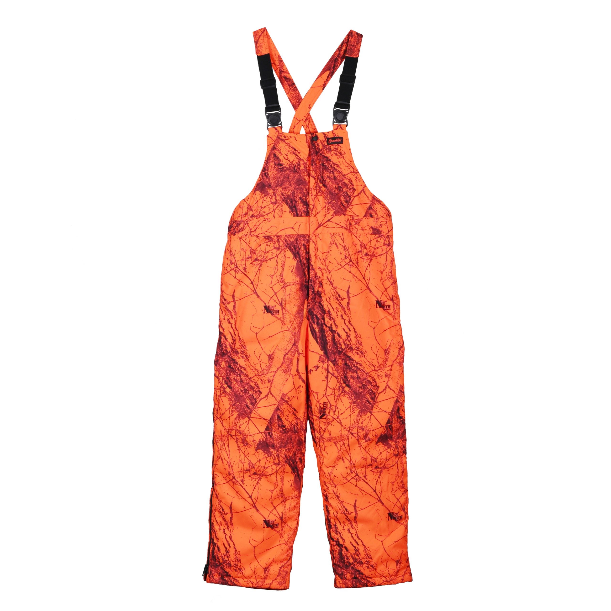 Gamehide Bibs Insulated Deer Hunting Blaze Orange Camo Large