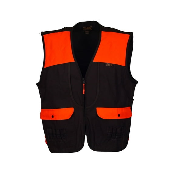 Gamehide Vest Upland Hunting Shelterbelt Mid-Weight Dark Brown/Orange - LG