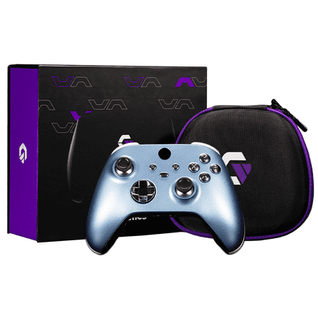Gamenetics Custom Official Wireless Bluetooth Controller Compatible with Xbox Series X/S and Xbox One Console - Un-Modded - Video Gamepad Remote (Blue White Silver)