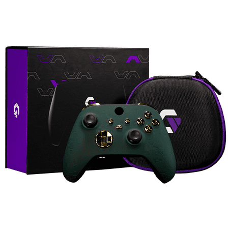 Gamenetics Custom Official Wireless Bluetooth Controller Compatible with Xbox Series X/S and Xbox One Console - Un-Modded - Video Gamepad Remote (Green Gold)