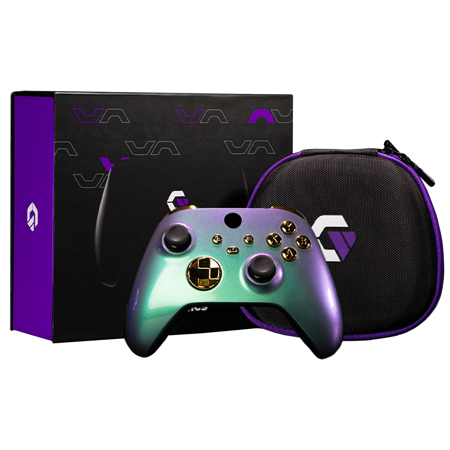 Gamenetics Custom Official Wireless Bluetooth Controller Compatible with Xbox Series X/S and Xbox One Console - Un-Modded - Video Gamepad Remote (Green Purple Gold)