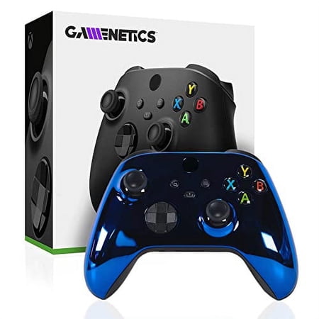 Gamenetics Custom Official Wireless Bluetooth Controller for Xbox Series X/S and Xbox One Console - Un-Modded - Video Gamepad Remote (Chrome Blue)