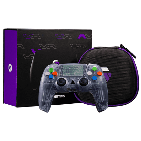 Gamenetics Custom Rainbow Transparent Official Wireless Bluetooth Controller Compatible with PS5 Console - PC - Soft Touch - Un-Modded - Video Gamepad Remote