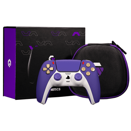 Gamenetics Custom Ravens Purple White Gold Red Official Wireless Bluetooth Controller Compatible with PS5 Console - PC - Soft Touch - Un-Modded - Video Gamepad Remote