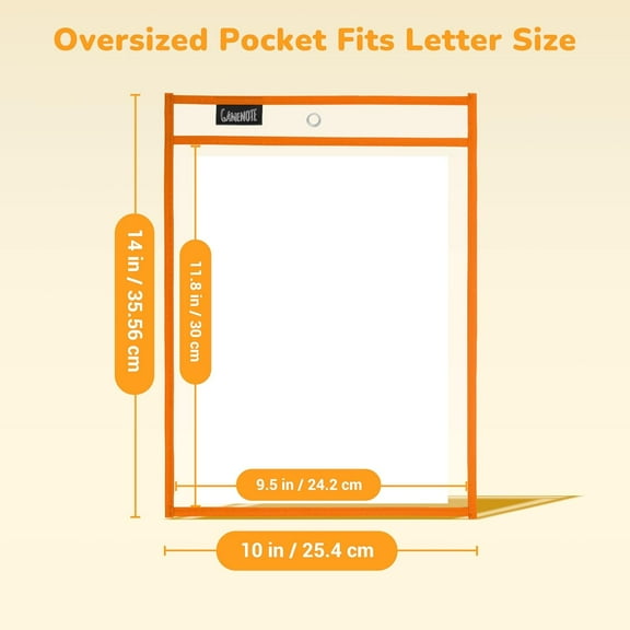 Gamenote 70 Pack Dry Erase Pockets with 5 Rings, 10 Assorted Colors 10x14 Oversized Reusable Plastic Sleeves, Clear Sheet Protectors, Teacher Supplies for Classroom Organization