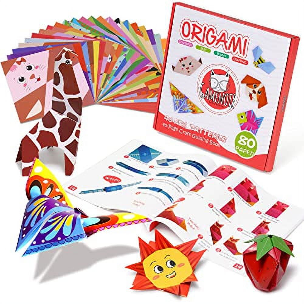 Gamenote Colorful Kids Origami Kit 80 Double Sided Origami Paper for Kids  Ages 8-12 Origami for Kids Origami Book for Adults Beginners Gift for Boys