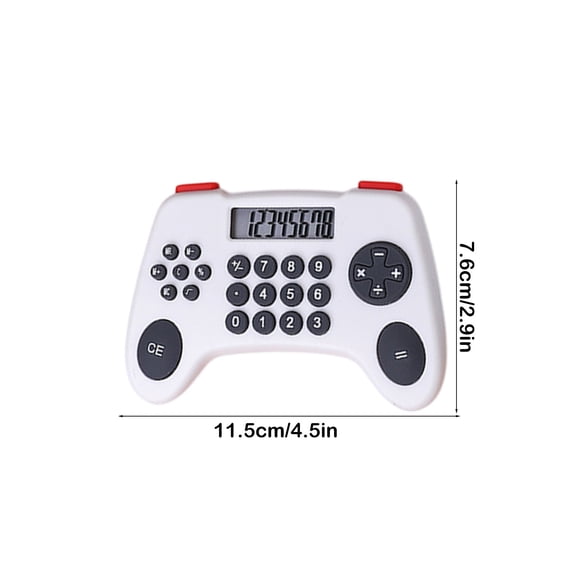 Gamepad Calculator, 8-Digit LCD Desktop Calculator, Unique Novelty Office & Supplies for s Gamers Fun Gift(White)