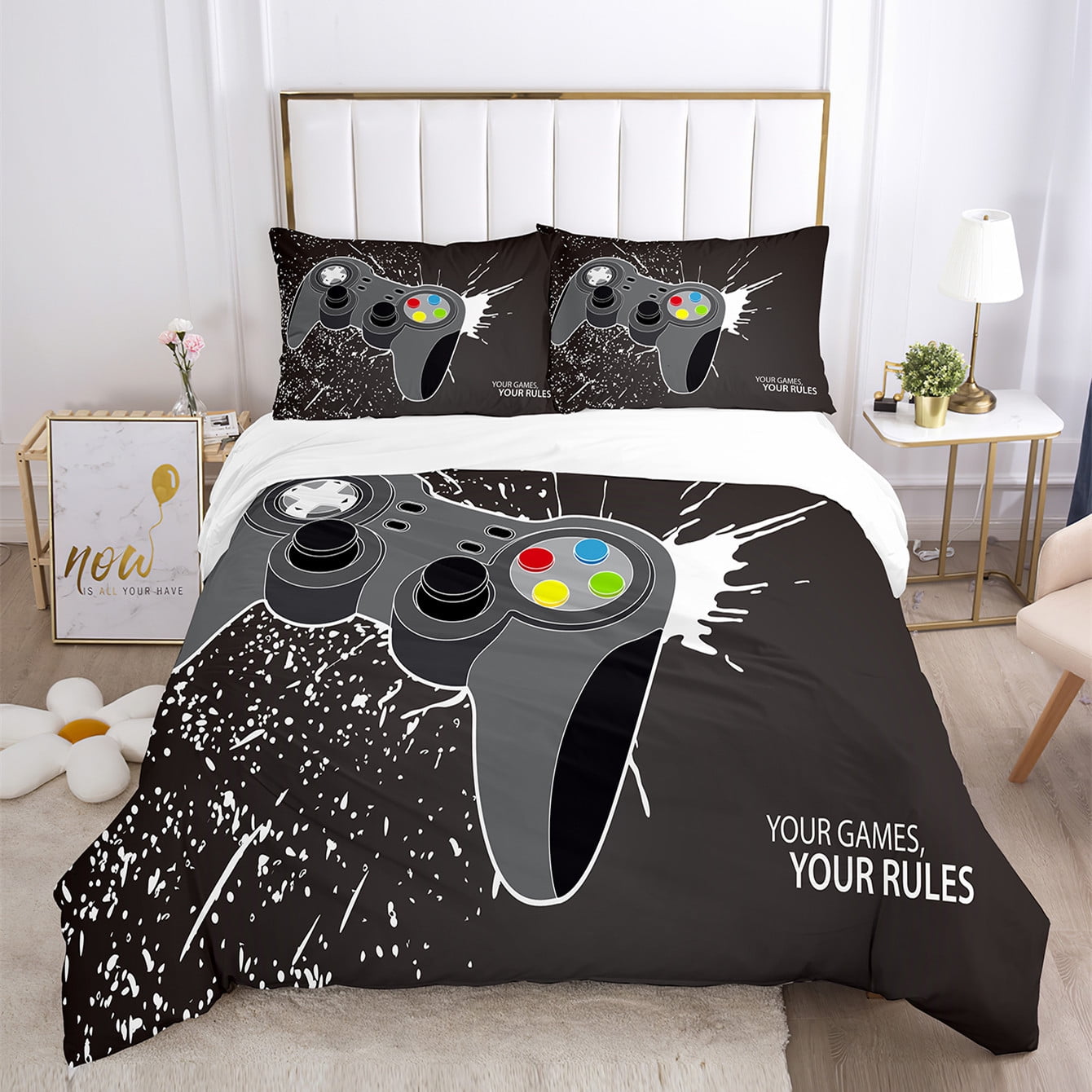 Gamepad Comforter Cover Set Games Bedding Set Boys Teen Kids Girls