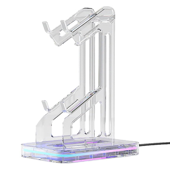 Gamepad Display Stand, Easy Installation Tabletop Display Rack with Charging Hole, Perfect Display and Organization Gaming Controller Holder for Storage, Organization & Display-Transparent