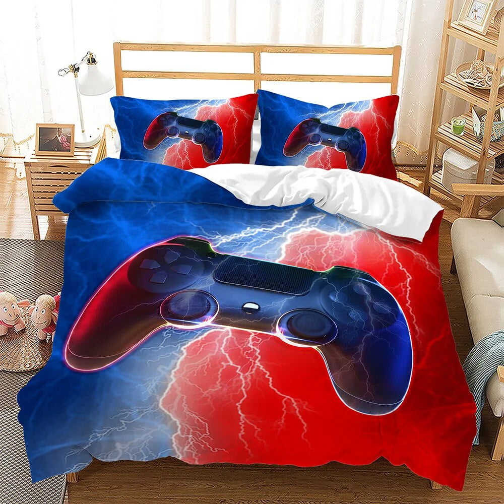Gamepad Duvet Cover Set 3D Print with Button Video Game King Full Size