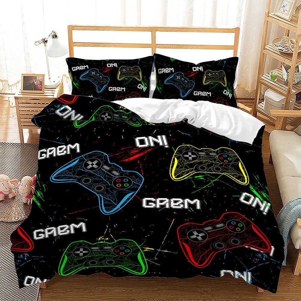 Gamepad Duvet Cover Set 3D Print with Button Video Game King Full Size