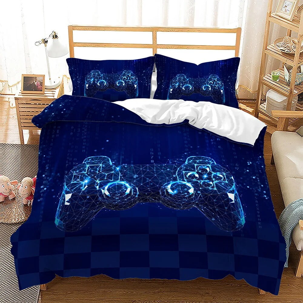 Gamepad Duvet Cover Set 3D Print with Button Video Game King Full Size
