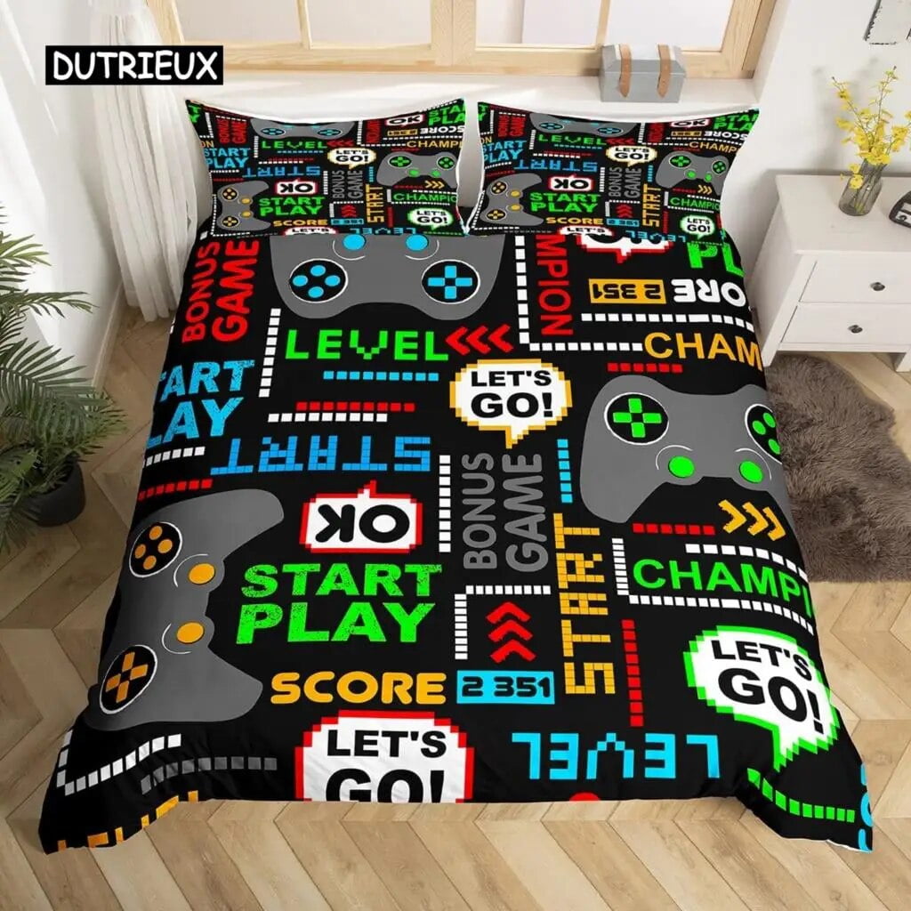 Gamepad Duvet Cover Set Queen Video Game Twin Bedding Set Microfiber