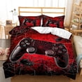 thumbnail image 1 of Gamepad Duvet Cover Set, Video Game with Spiders Bedding Set for Kids Boys,Red Scare Theme Comforter Cover,Player Gaming Duvet Cover,1 Quilt Cover and 2 Pillow Case,3 Piece, 1 of 4