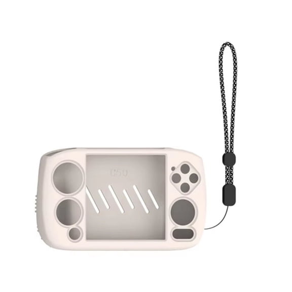 Gamepad Housing with Lanyard Protector Cover for RG CubeXX Scratchproof Game Console Protective Case Creamy White