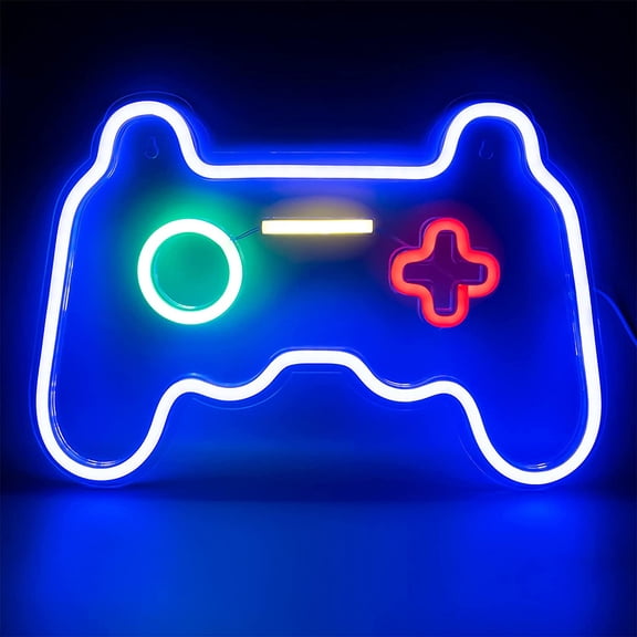 Gamepad Neon Sign Neon Sign Light 16.1"x 10.8" LED Neon Light with On/Off Switch Gaming Neon Sign for Game Room Man Cave Birthday Halloween Decor Christmas Gift